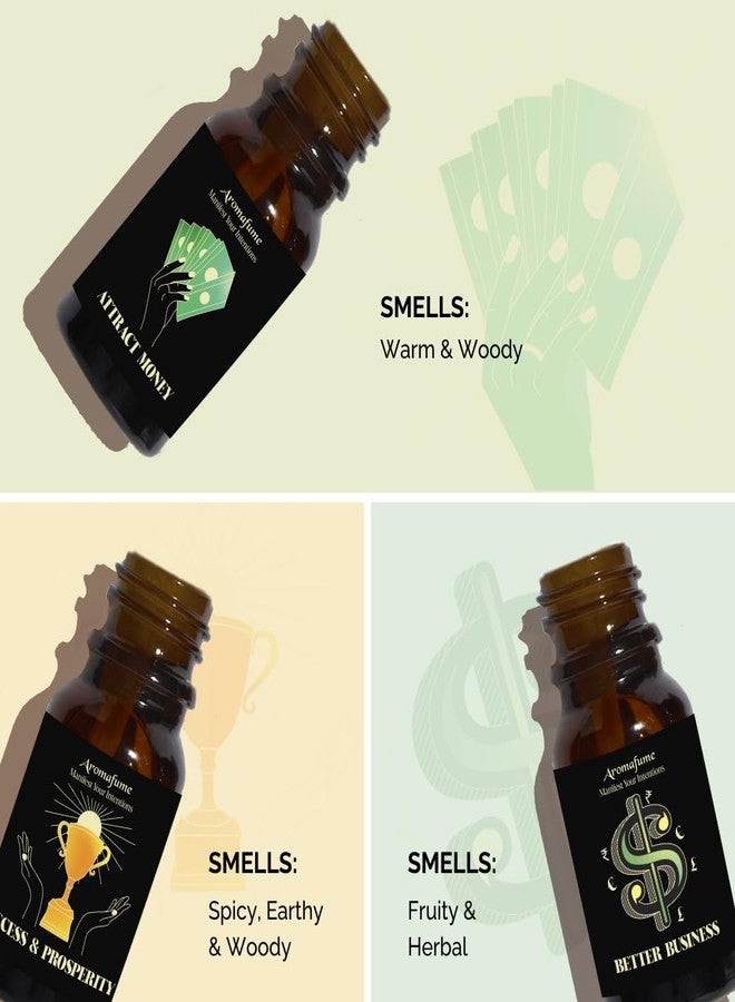 Aromafume Attract Money, Success & Prosperity, Better Business Herbal Oil Diffuser Blends by Aromafume | 3 x 10ml/0.33 fl oz| Aromatherapy Oils for Manifestation & Mindfulness | Non-Toxic, Vegan, Cruelty-Free - Image 2